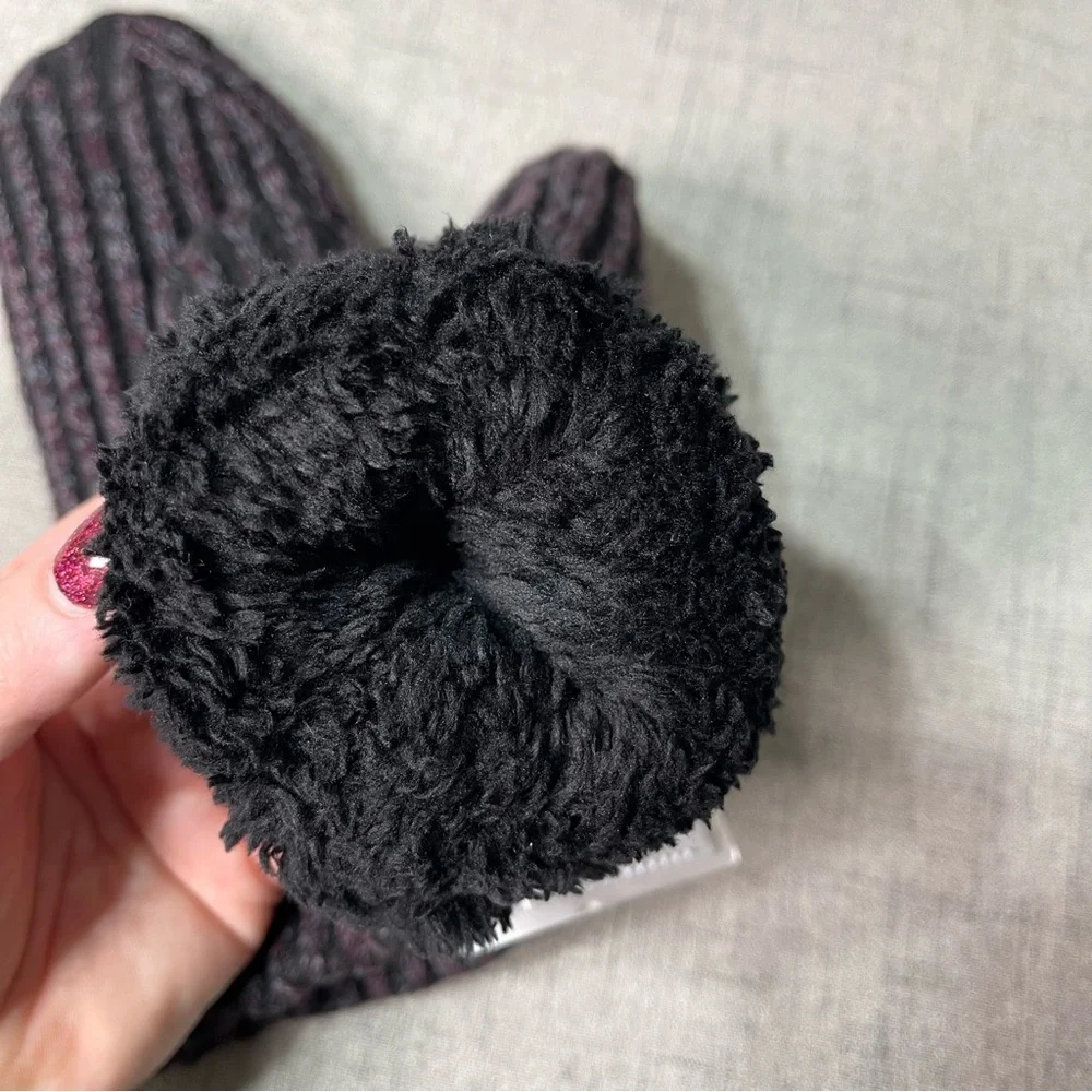 Lululemon Textured Fleece Lined Knit Mittens Merino Wool Cashmere Blend Nwt